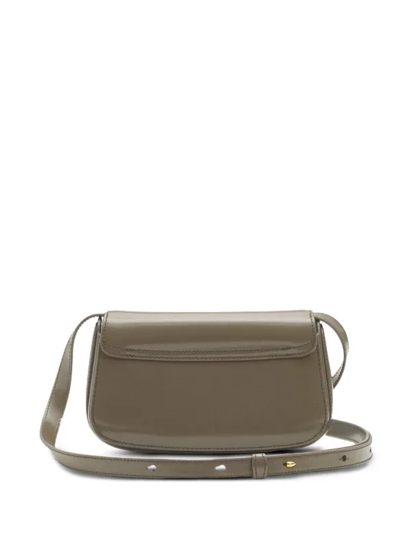 AMI Paris Small Paris Paris Leather Crossbody Bag | Green | FARFETCH