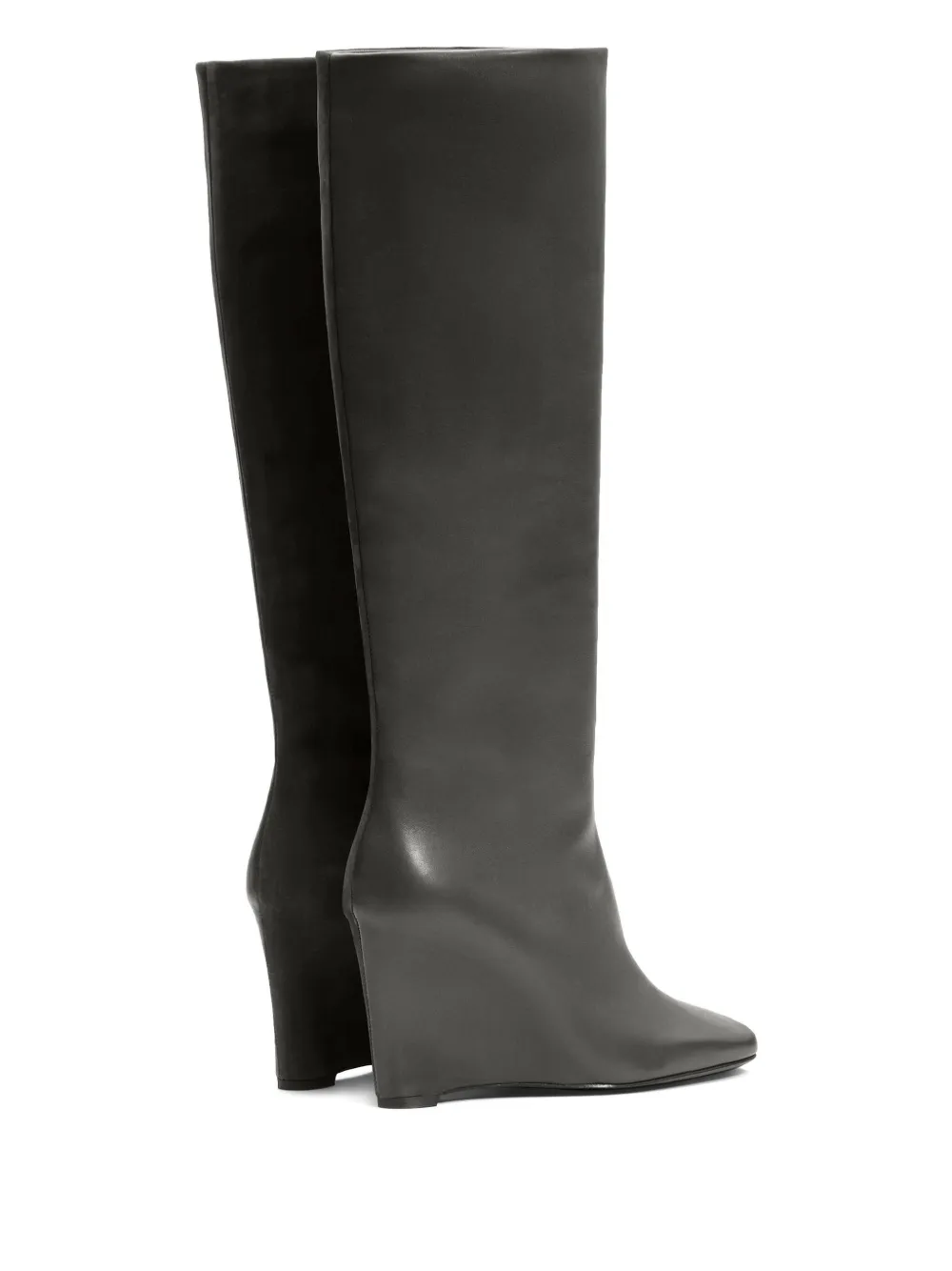 Ami Alexandre Mattiussi 90mm Two-tone Knee-high Boots In Gray
