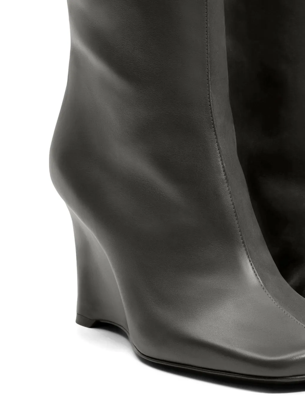 Ami Alexandre Mattiussi 90mm Two-tone Knee-high Boots In Gray