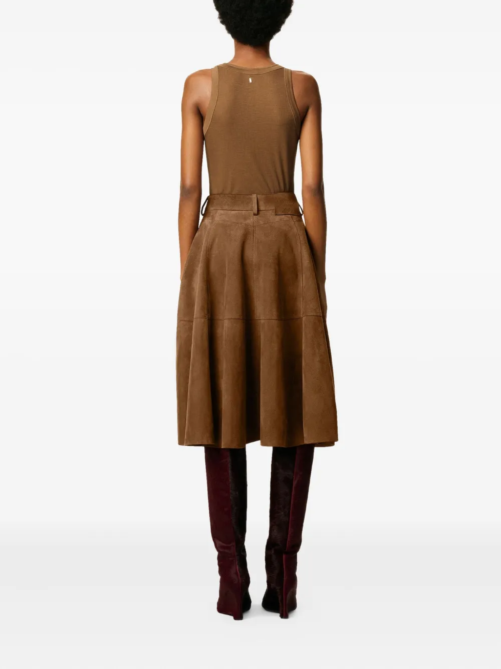 AMI Paris Midi-rok met A-lijn Bruin