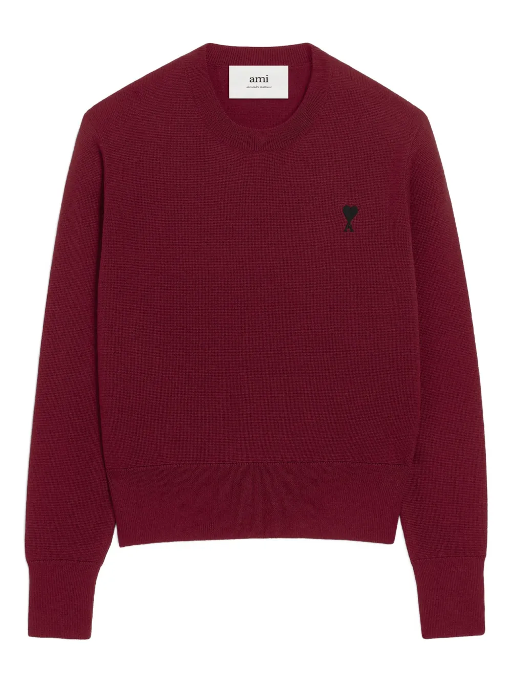 heart-embroidered wool sweater