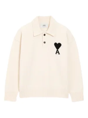 AMI Paris Ami De Coeur Wool Cardigan | White | FARFETCH