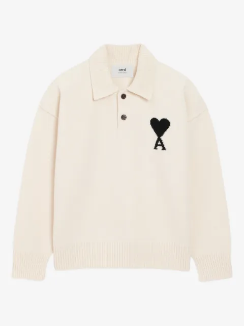AMI Paris Ami De Coeur wool polo shirt