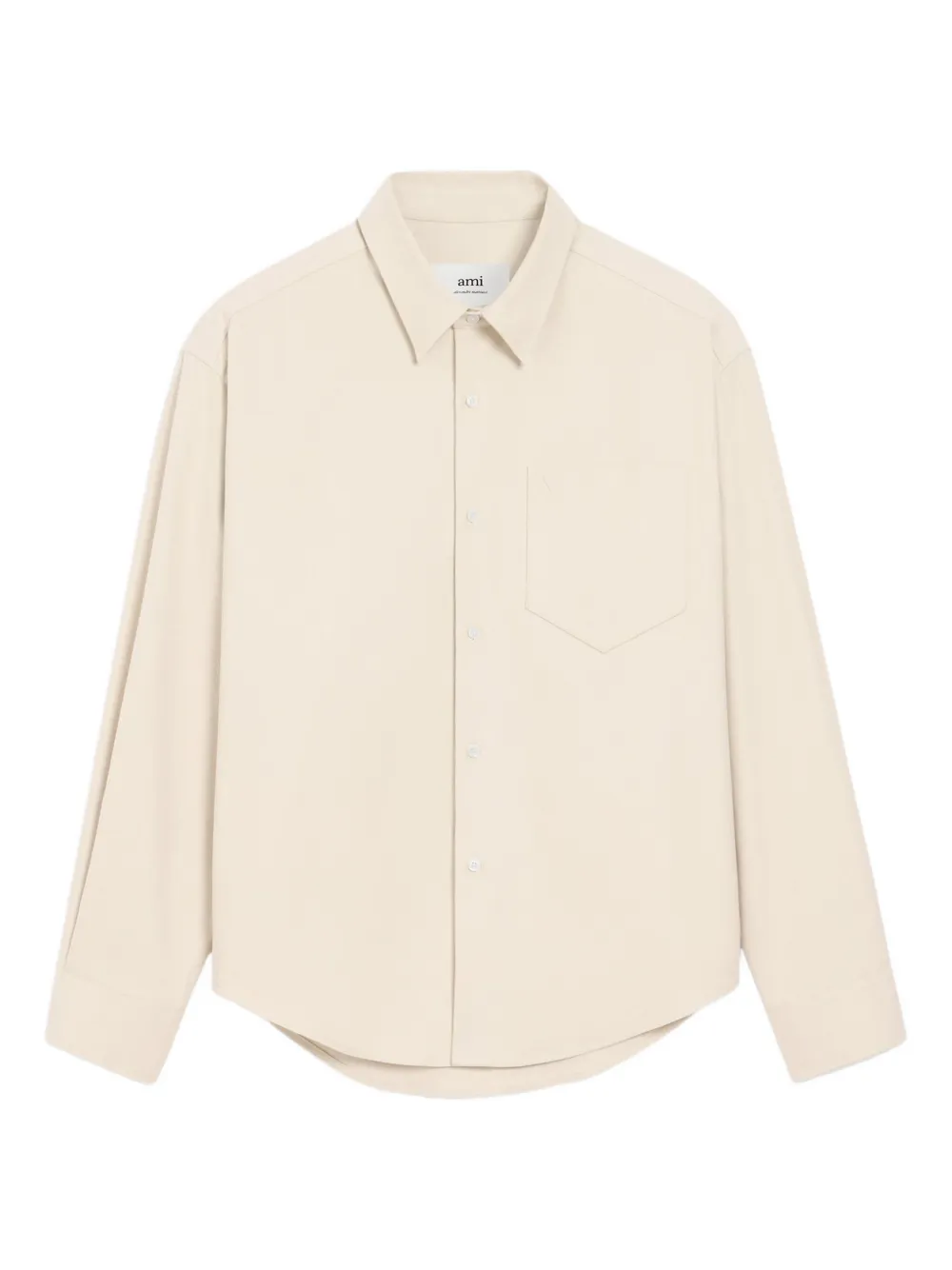 AMI Paris Blouse met logo Beige