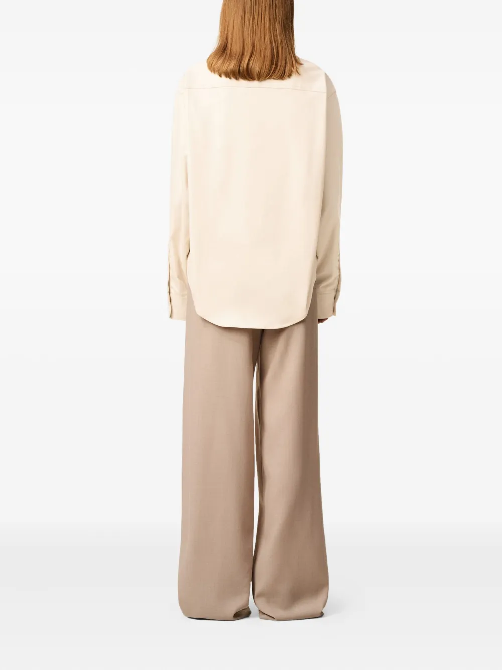 AMI Paris Blouse met logo Beige