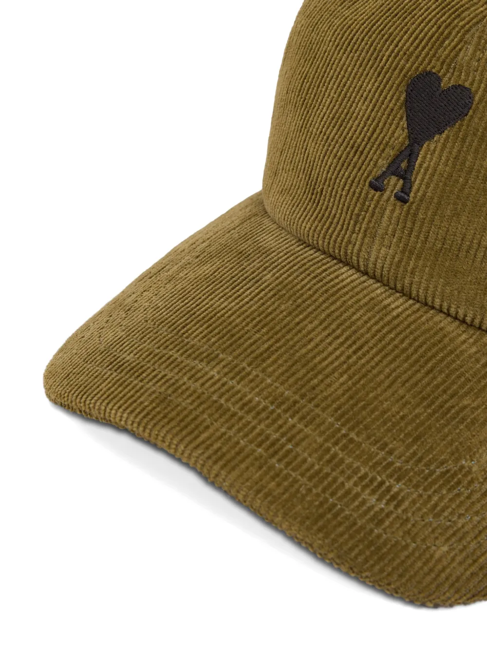 AMI Paris Ribfluwelen honkbalpet met logo Groen