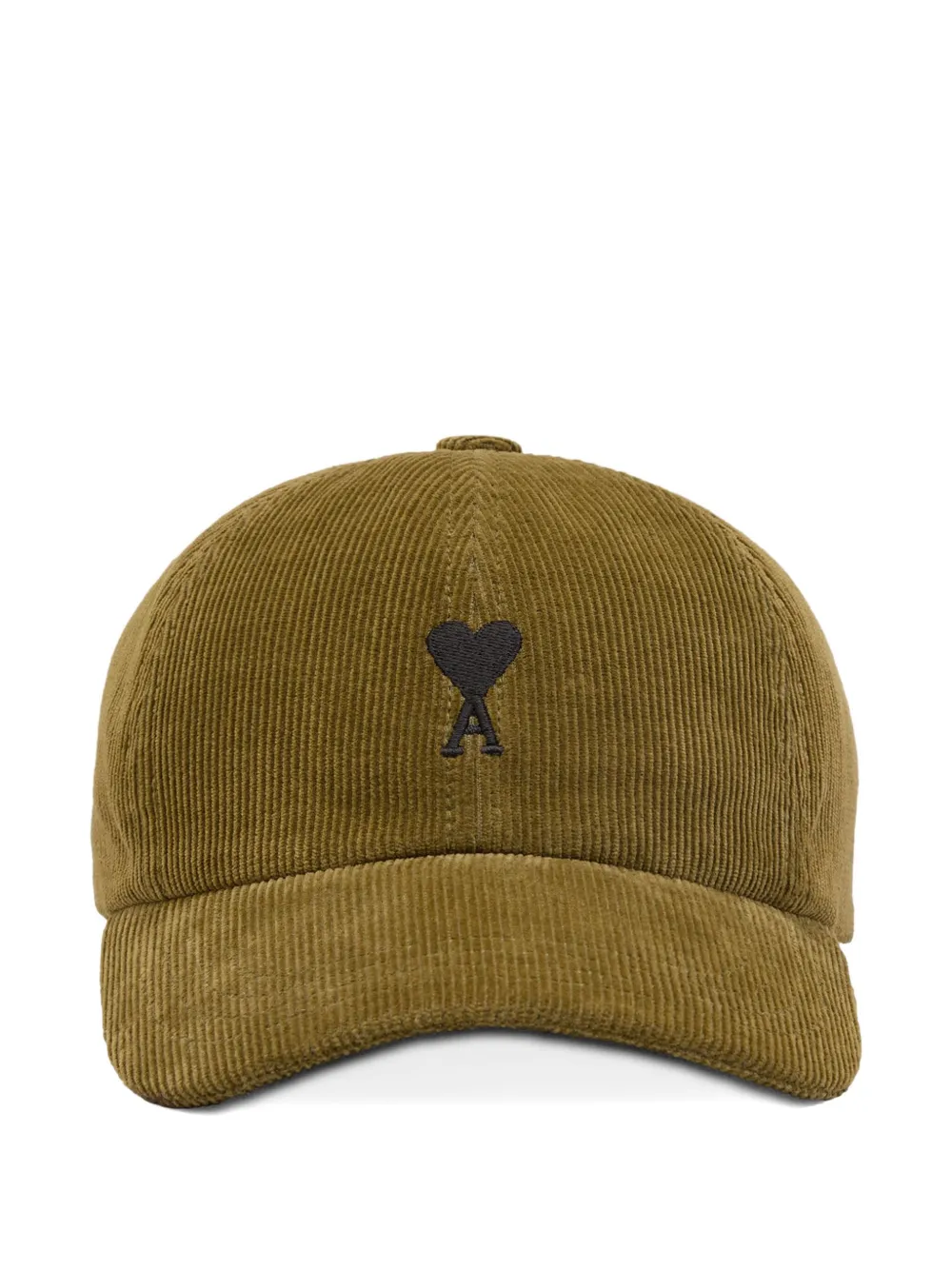 AMI Paris corduroy heart-logo baseball cap - Verde
