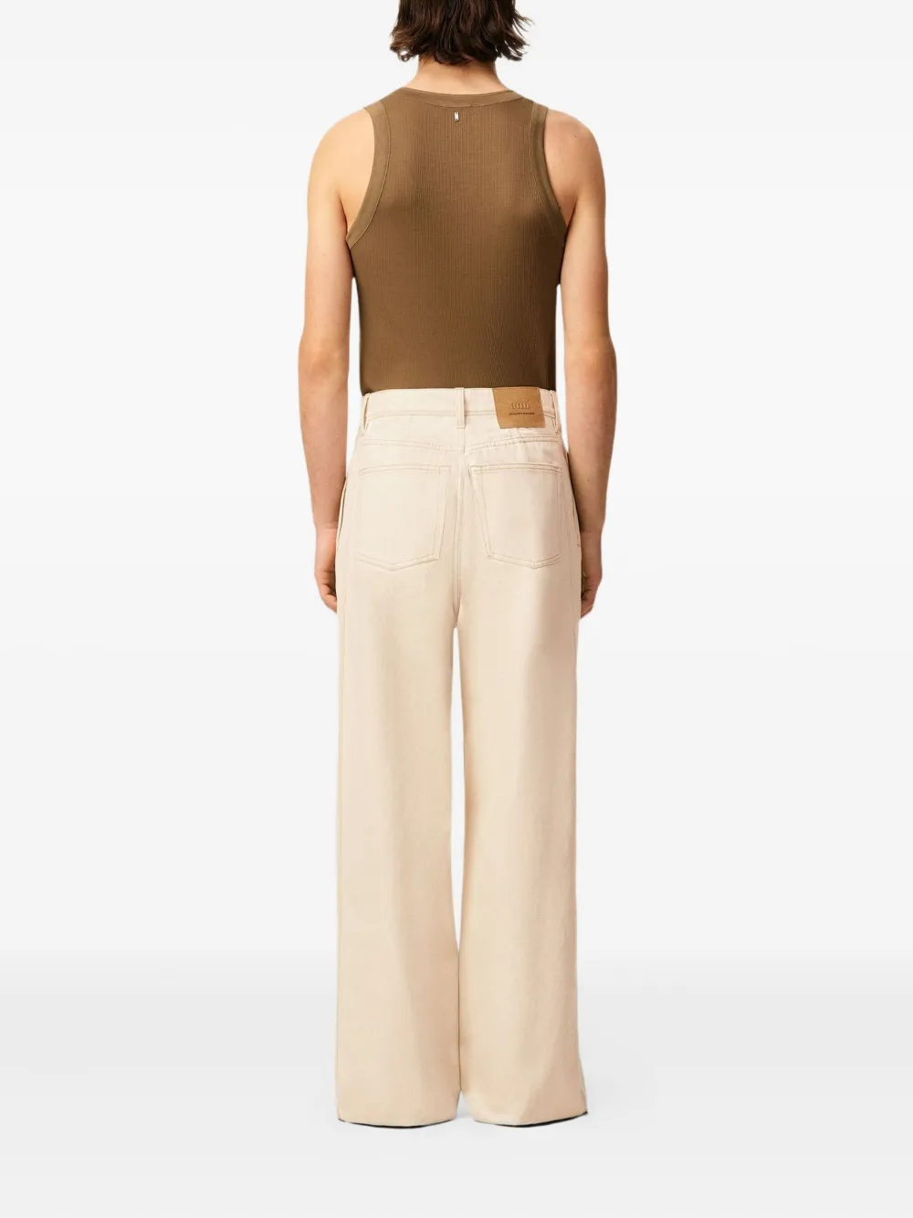 AMI Paris Katoenen ruimvallende jeans Beige