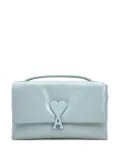 AMI Paris heart-clasp leather shoulder bag - Blue