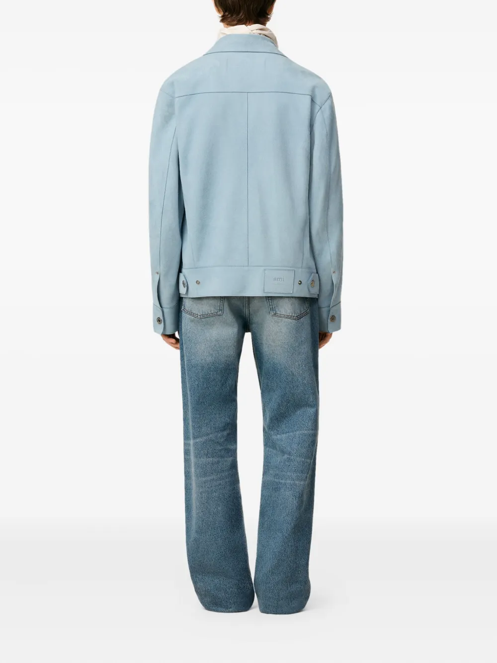 AMI Paris Leren jack Blauw
