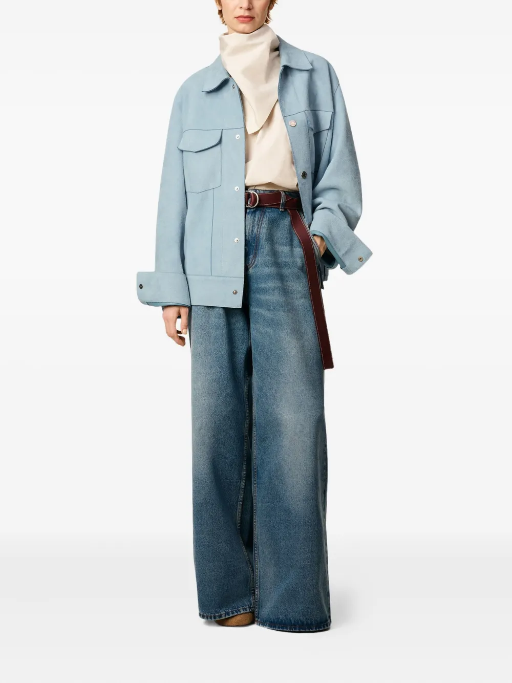 AMI Paris Leren jack Blauw