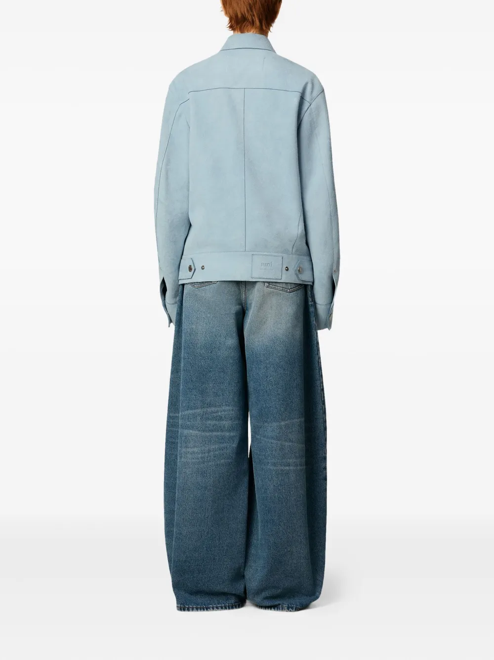 AMI Paris Leren jack Blauw