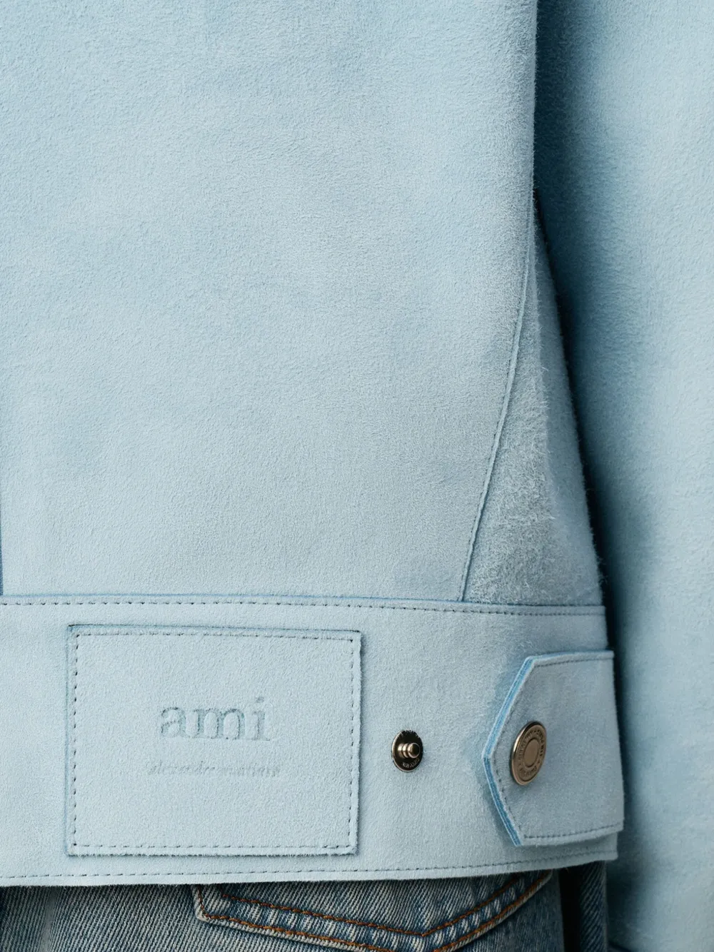 AMI Paris Leren jack Blauw