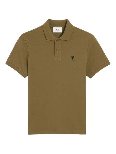 AMI Paris Ami de Coeur-embroidered polo shirt