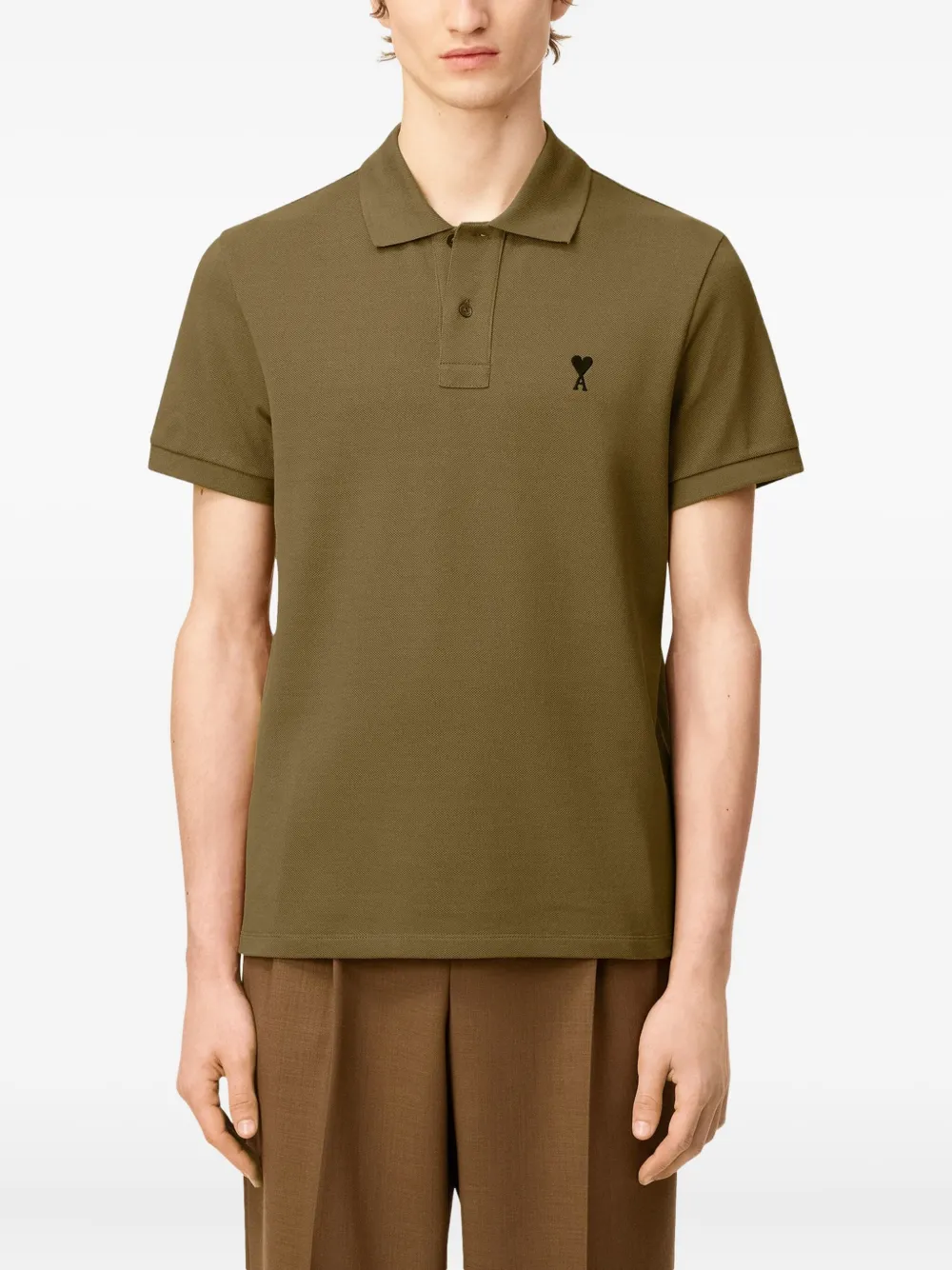 AMI Paris Poloshirt met borduurwerk Groen