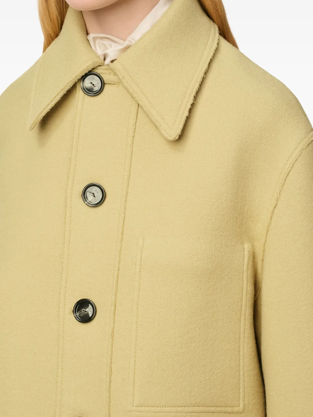 AMI Paris Wollen button-up jack Groen