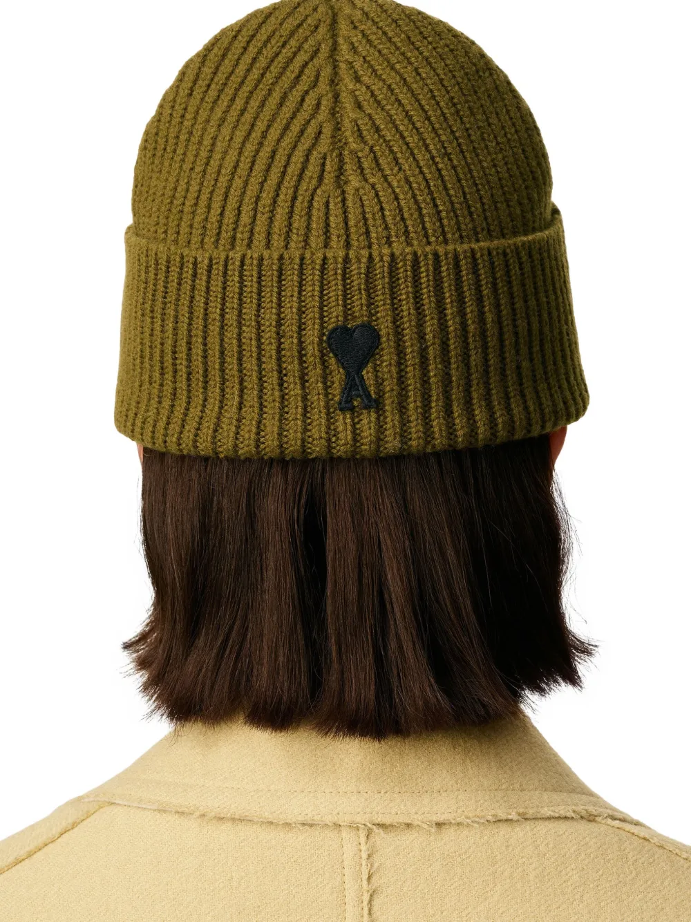 AMI Paris Ami De Coeur wollen muts Groen