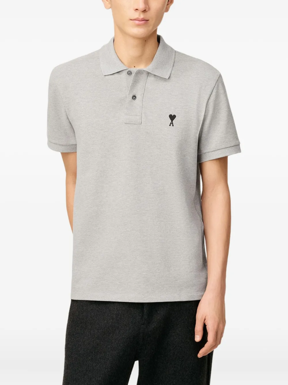 AMI Paris Poloshirt met borduurwerk Grijs