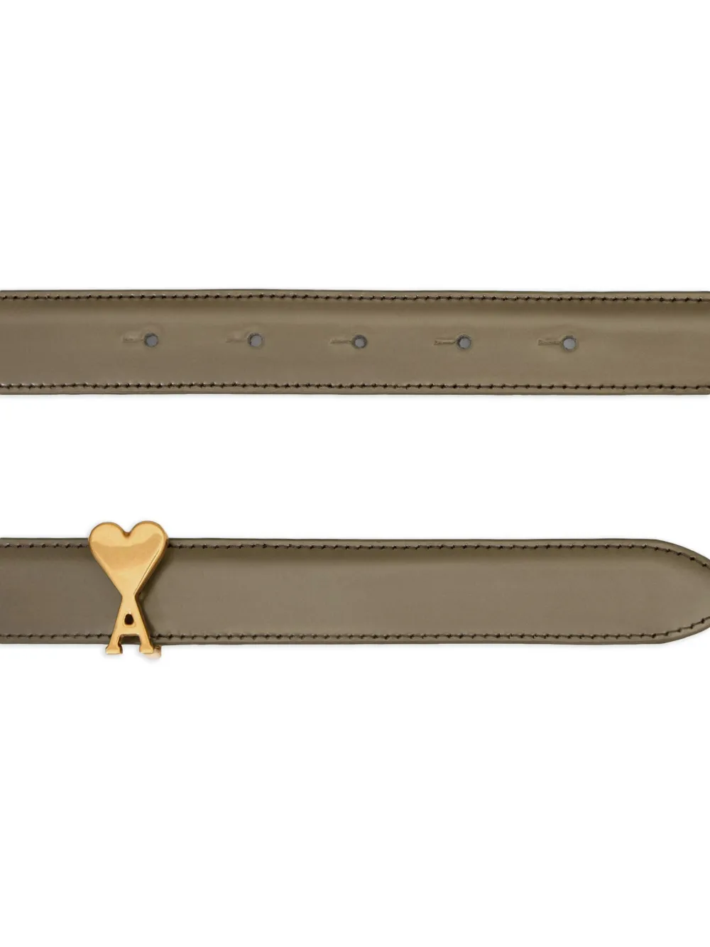 AMI Paris Ami De Coeur leren riem - Groen
