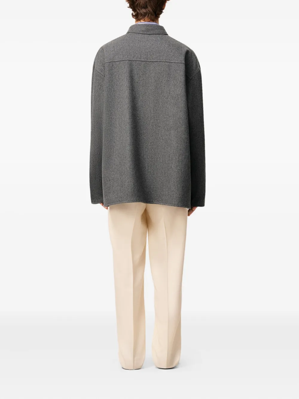 Ami Alexandre Mattiussi Wool Knitted Polo Top In Gray
