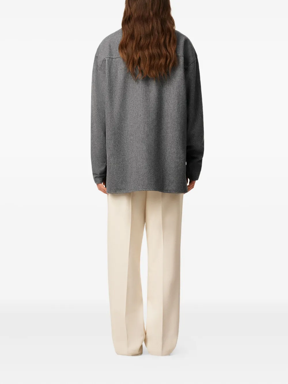 Ami Alexandre Mattiussi Wool Knitted Polo Top In Gray