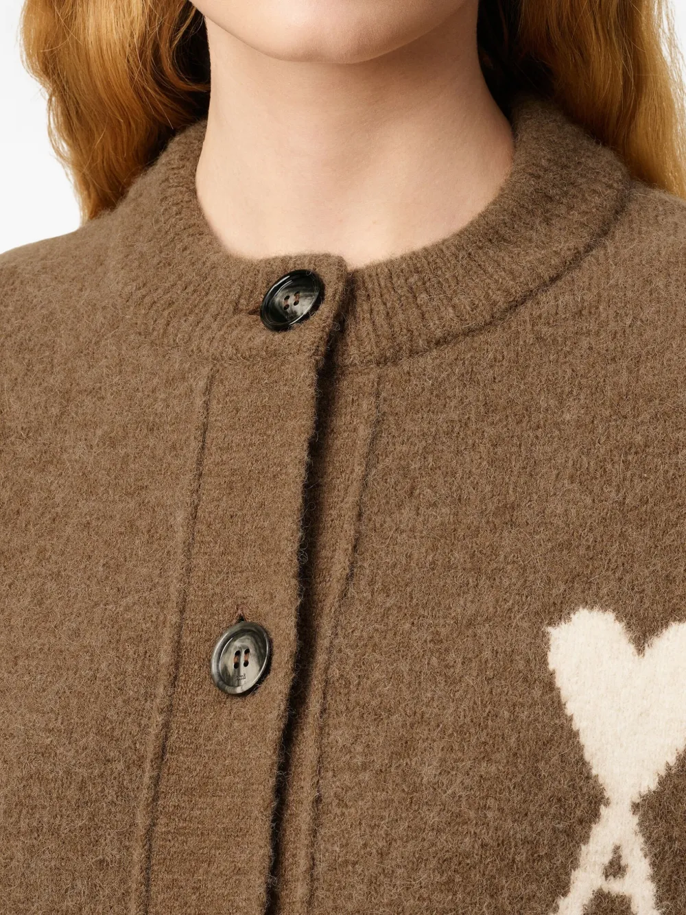 AMI Paris Vest met logo Bruin