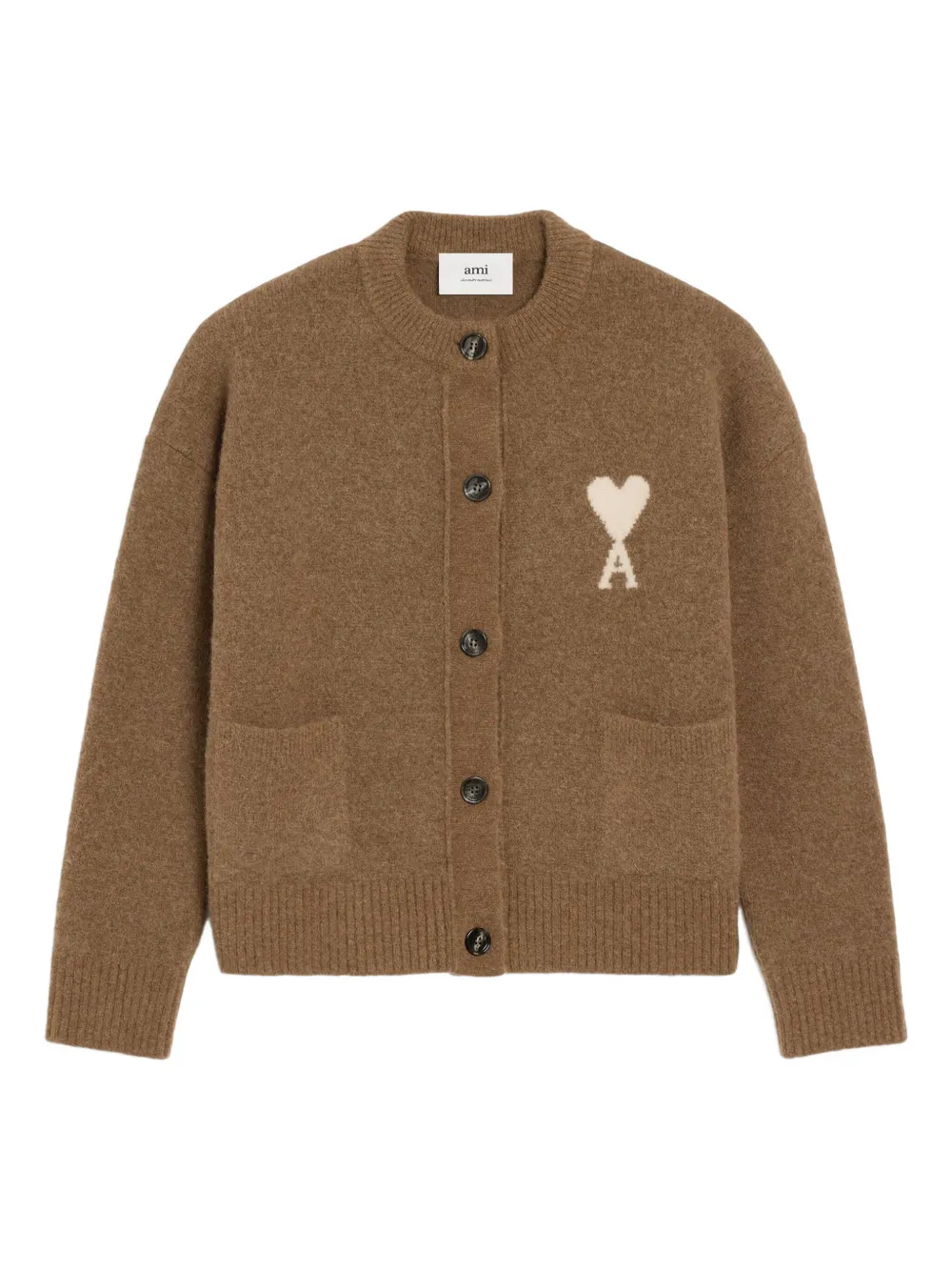AMI Paris Ami de Coeur cardigan | Brown | Image 1