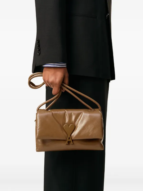 AMI Paris Voulez-Vous Shoulder Bag | Brown | FARFETCH JO