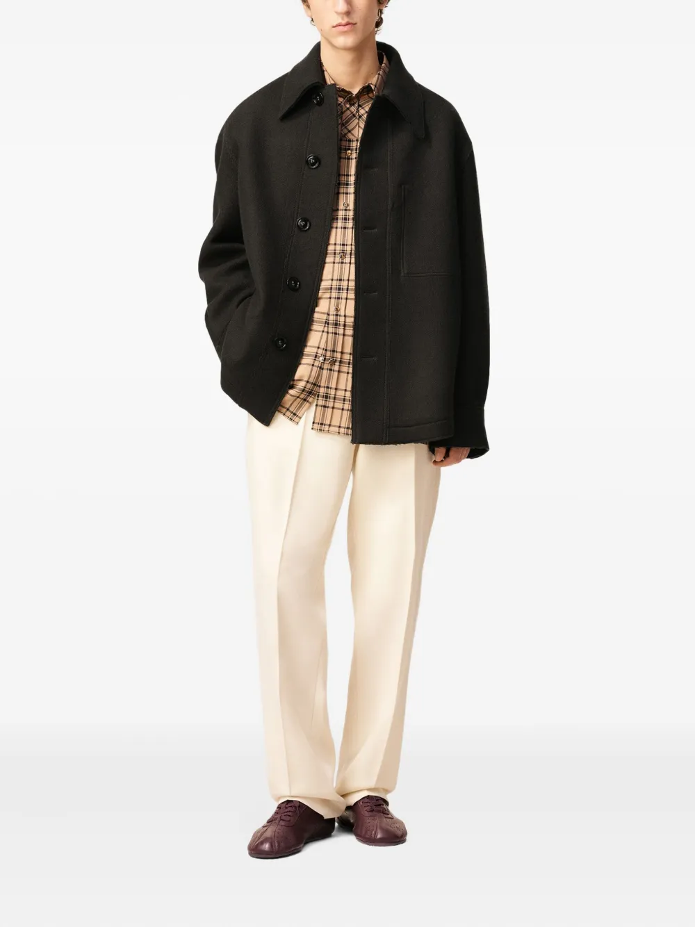 Ami Alexandre Mattiussi Black Wool Buttoned Jacket Grey In Black