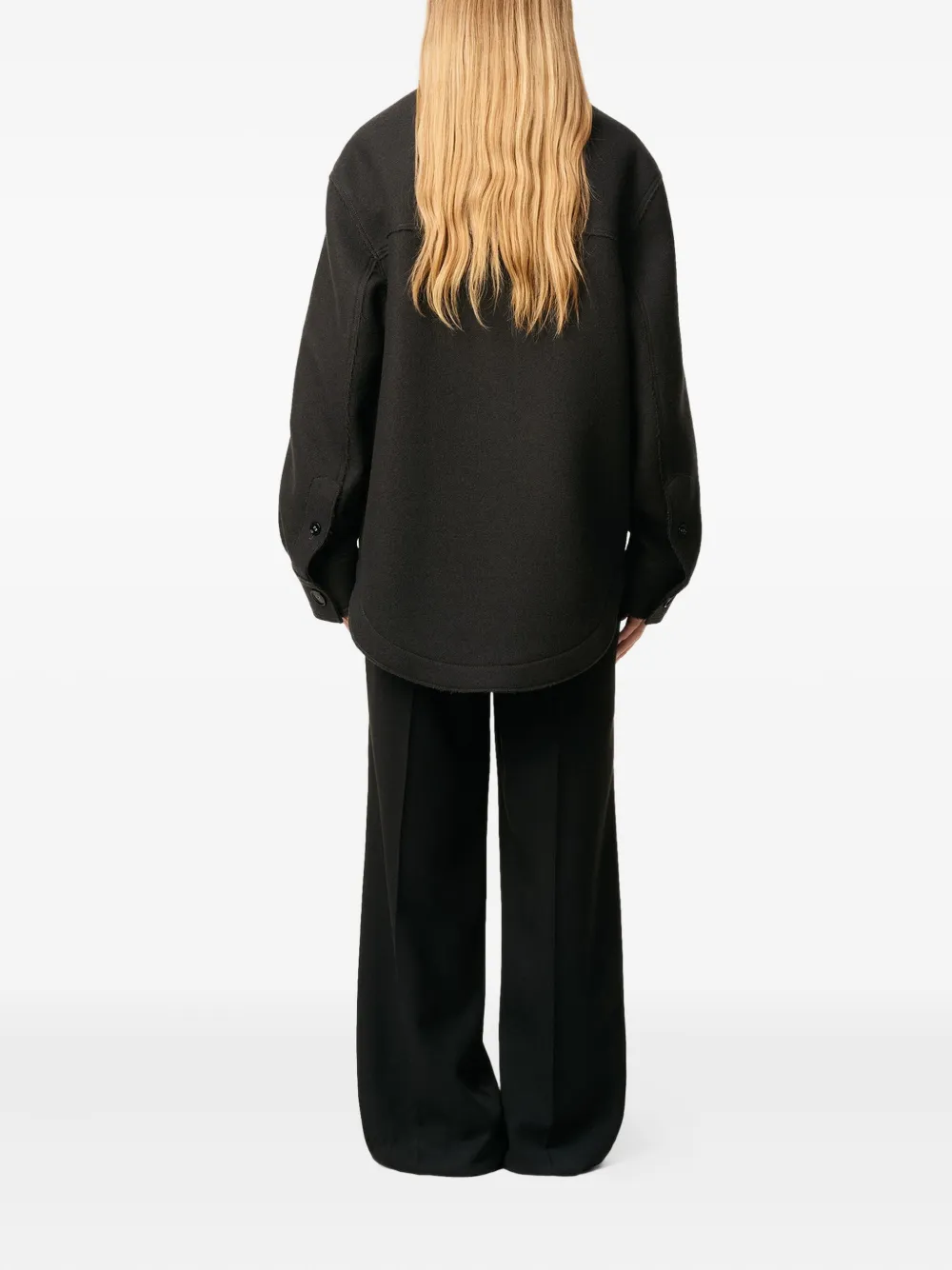 Ami Alexandre Mattiussi Black Wool Buttoned Jacket Grey In Black