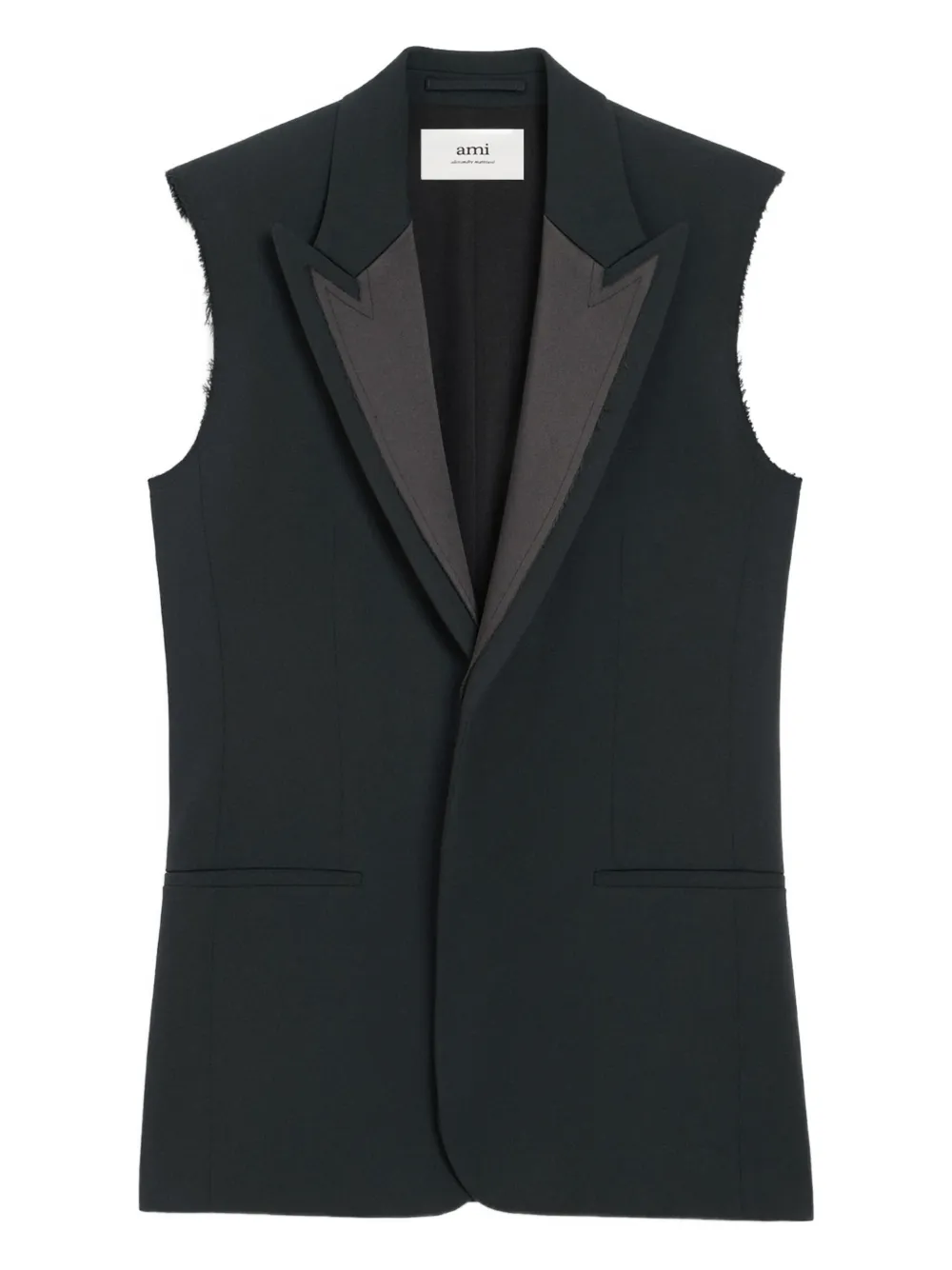 Ami Alexandre Mattiussi Smocking Notched-collar Gilet In Black