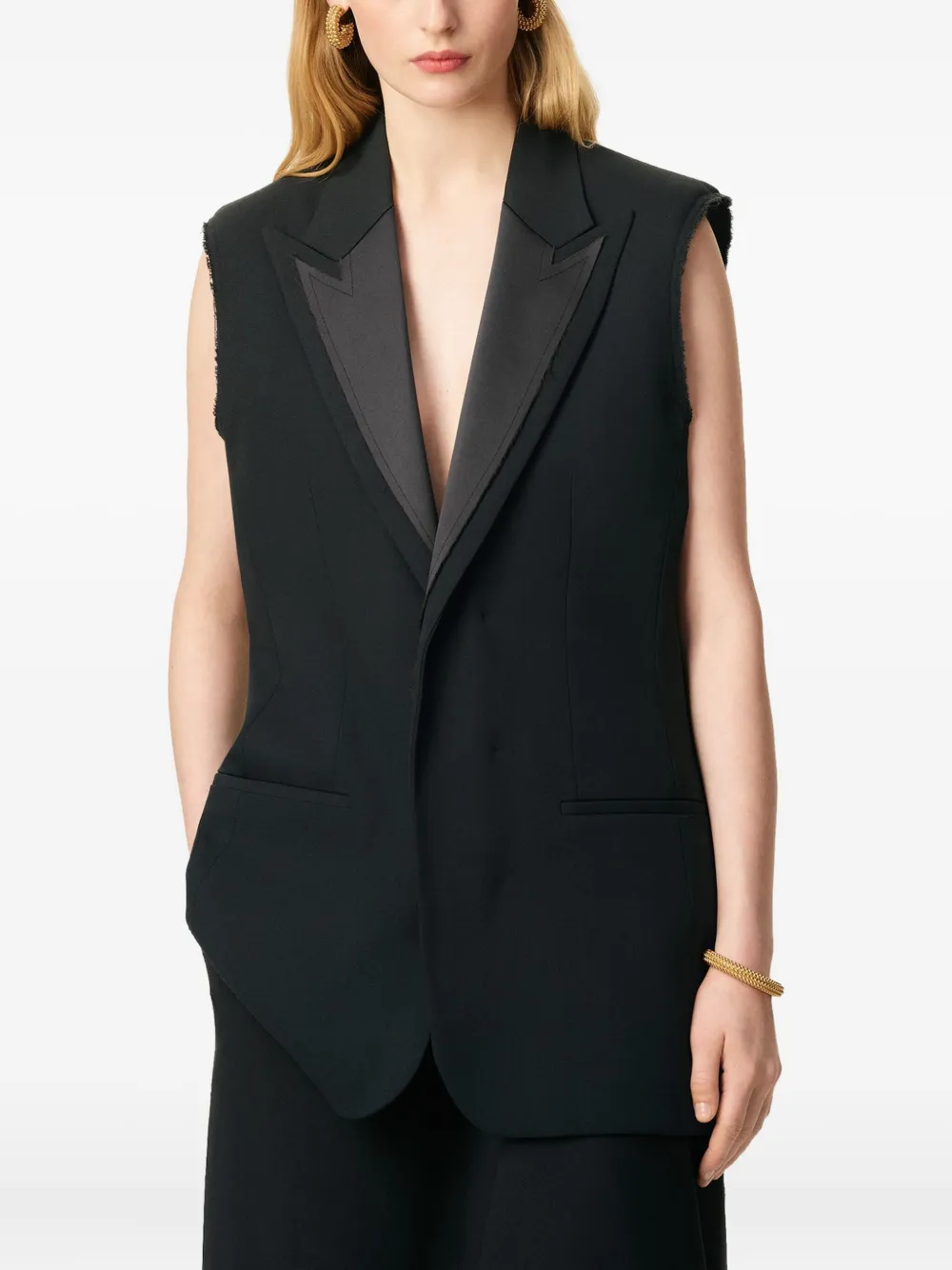 Ami Alexandre Mattiussi Smocking Notched-collar Gilet In Black
