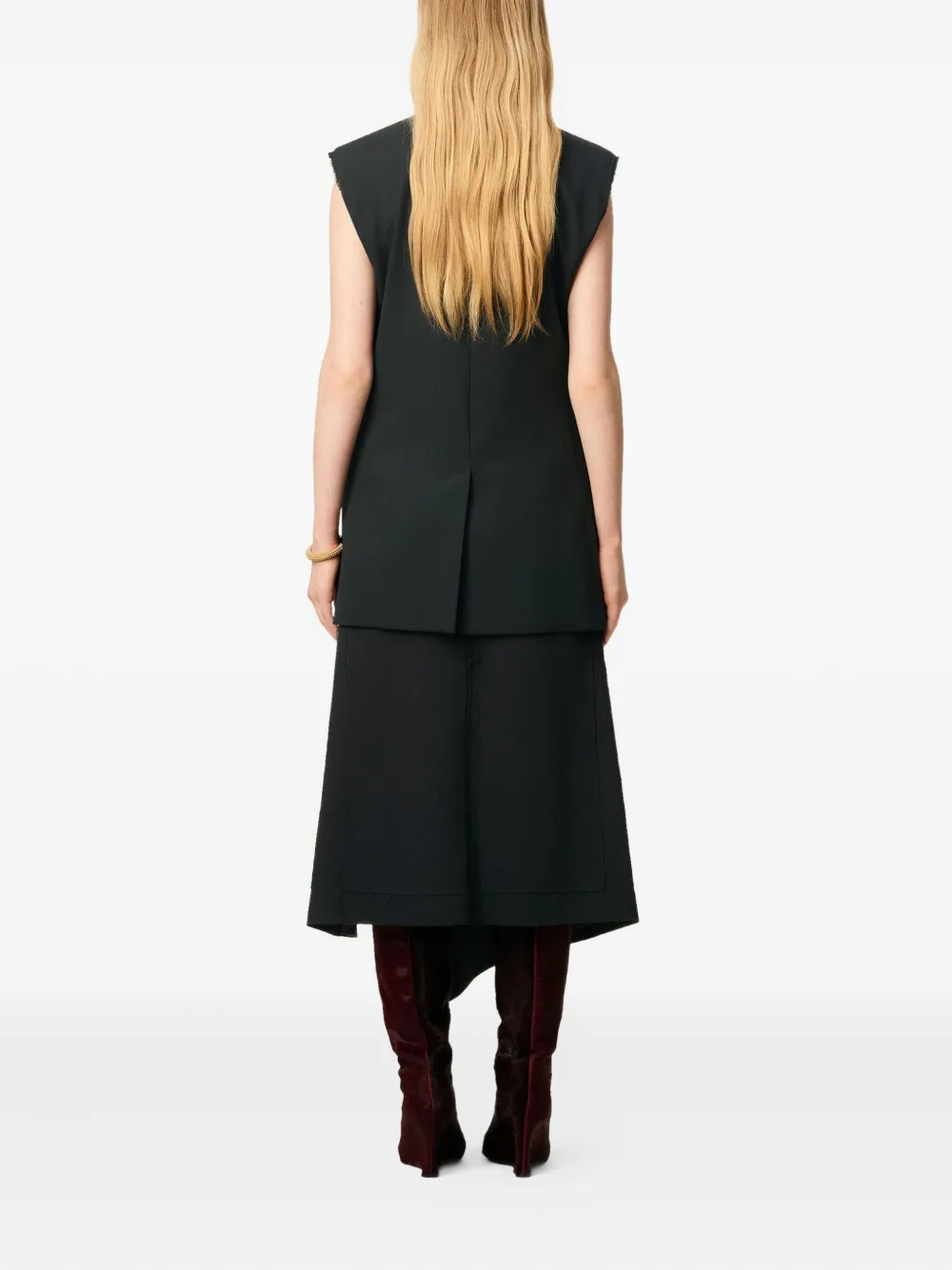 Ami Alexandre Mattiussi Smocking Notched-collar Gilet In Black