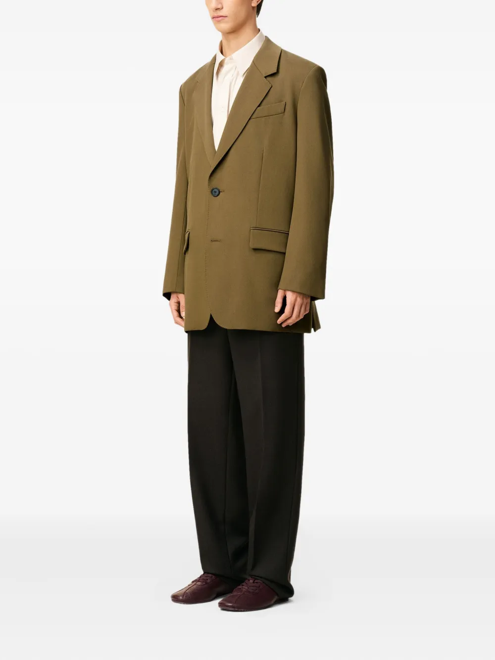 AMI Paris single-breasted wool jacket Groen
