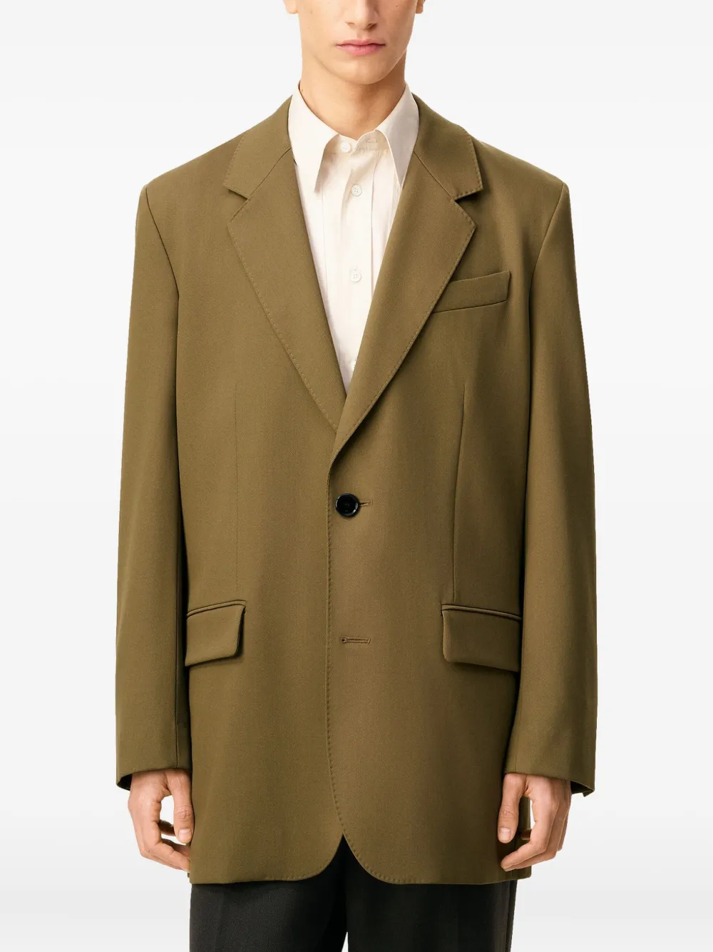 AMI Paris single-breasted wool jacket Groen