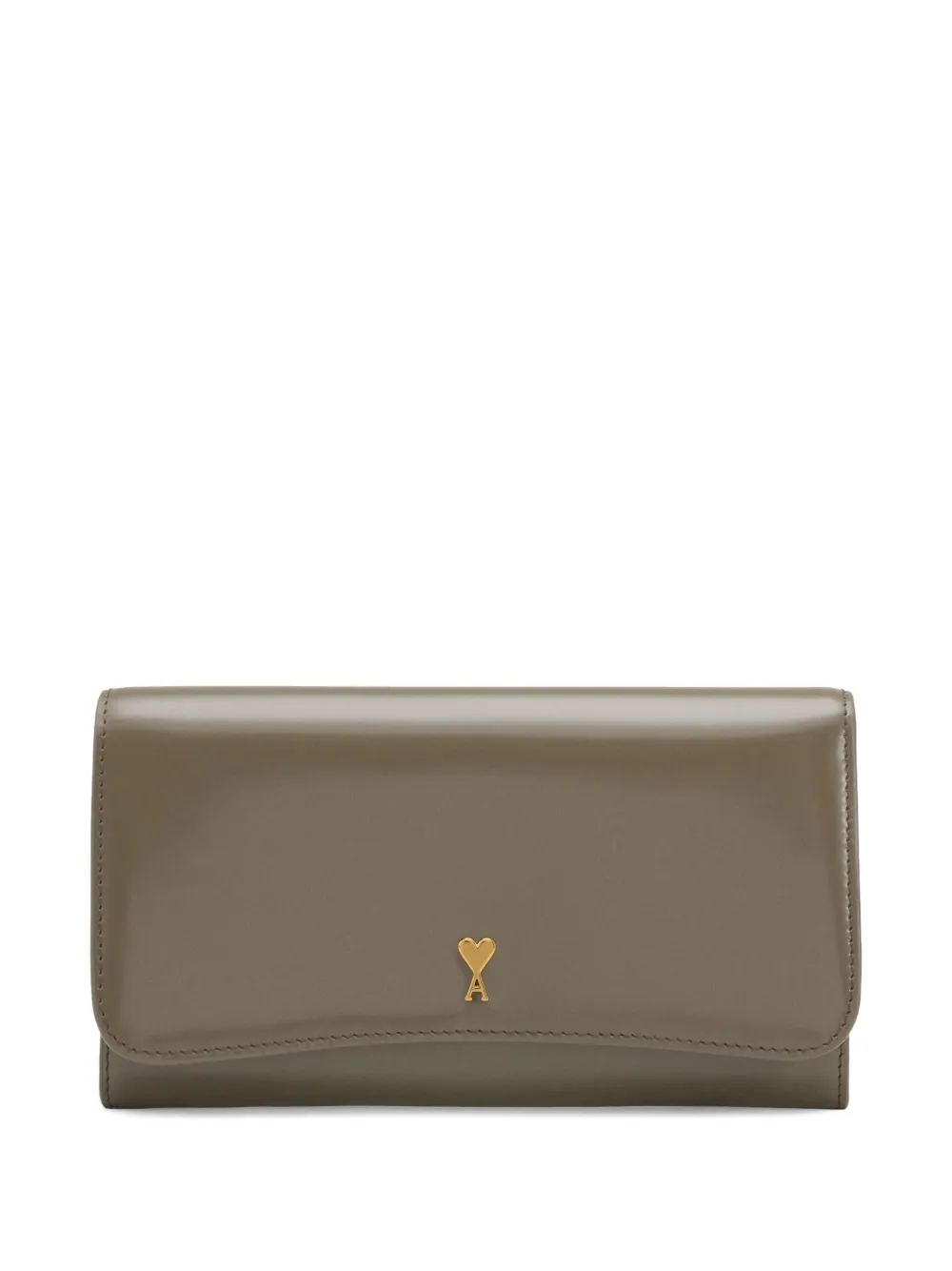 AMI Paris Paris Paris Continental leather wallet | Green | Image 1