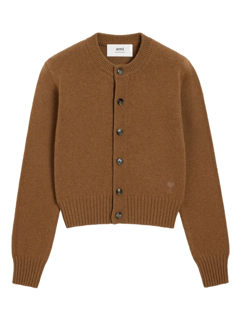 AMI Paris Vest met logo Bruin