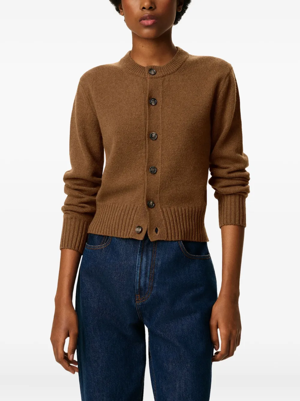 AMI Paris Vest met logo Bruin