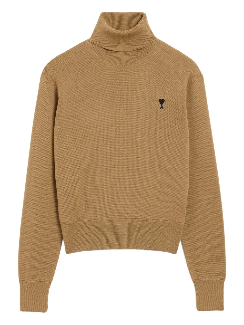 AMI Paris Ami-De-Coeur roll-neck sweater | Brown | Image 1