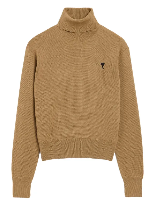 AMI Paris Ami De Coeur タートルネックセーター | ブラウン | FARFETCH JP