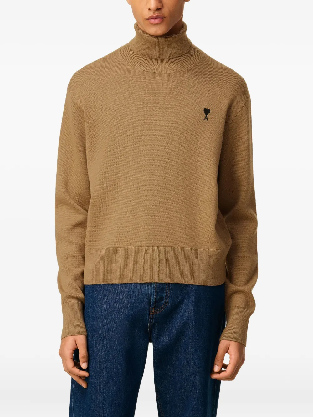 AMI Paris Ami-De-Coeur roll-neck sweater Bruin