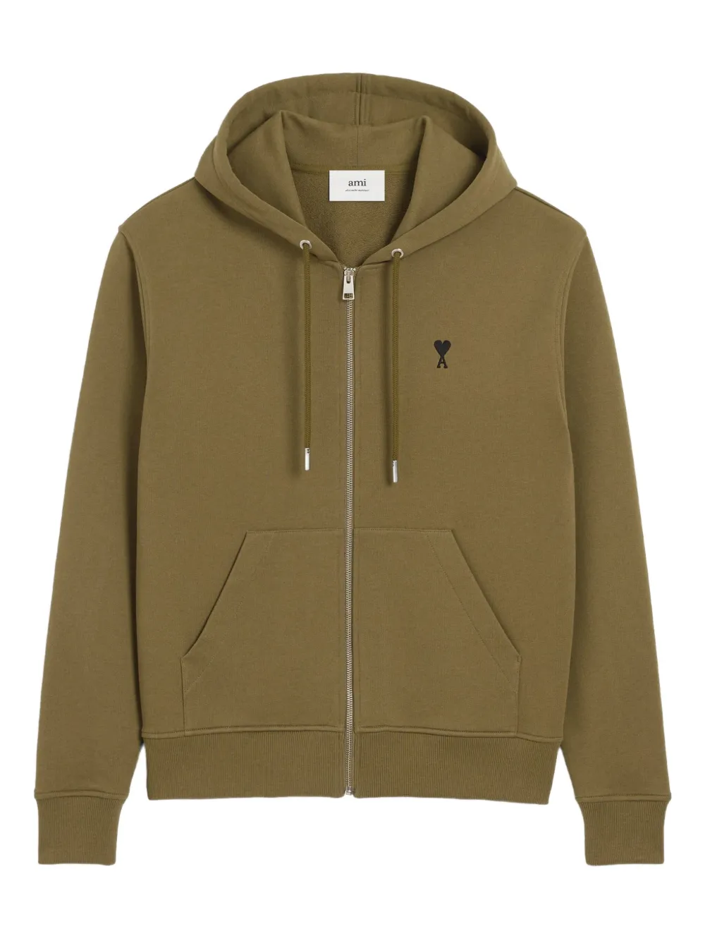 AMI Paris Ami De Coeur hoodie met rits Groen