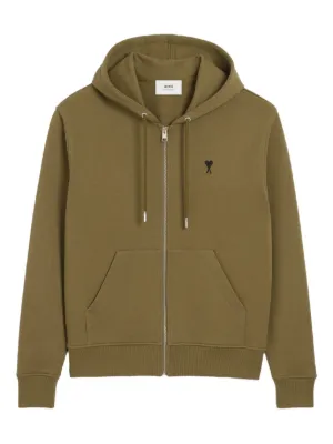 AMI Paris Ami De Coeur Cotton Hoodie | Brown | FARFETCH ID