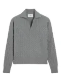 AMI Paris cable-knit wool polo shirt - Grey