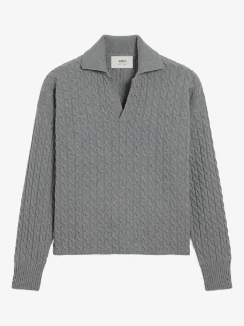 AMI Paris kabelstrikket polo i uld