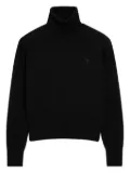 AMI Paris heart-embroidered turtleneck sweater - Black