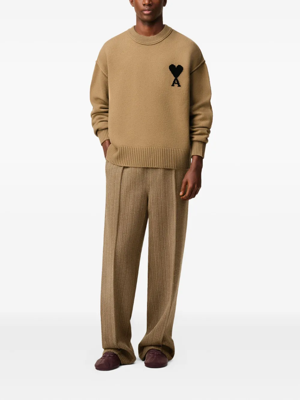 AMI Paris heart crewneck sweater | Knitted Sweaters | Image 2