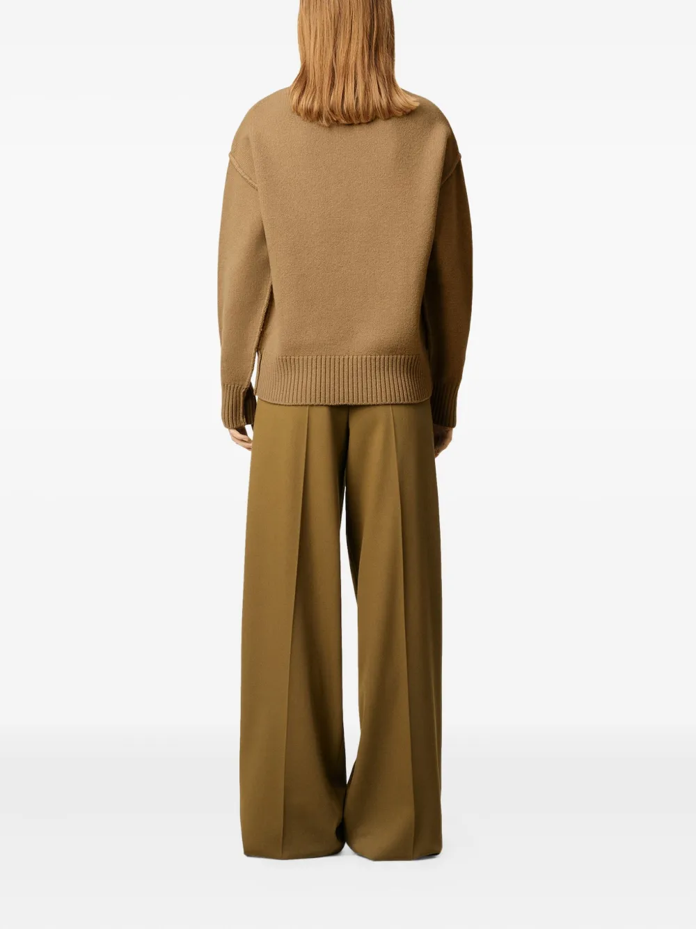 AMI Paris Trui met ronde hals 288 CAMEL BLACK
