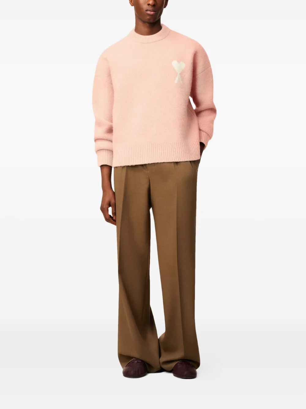 AMI Paris Ami De Coeur crew-neck sweater | Knitted Sweaters | Image 2