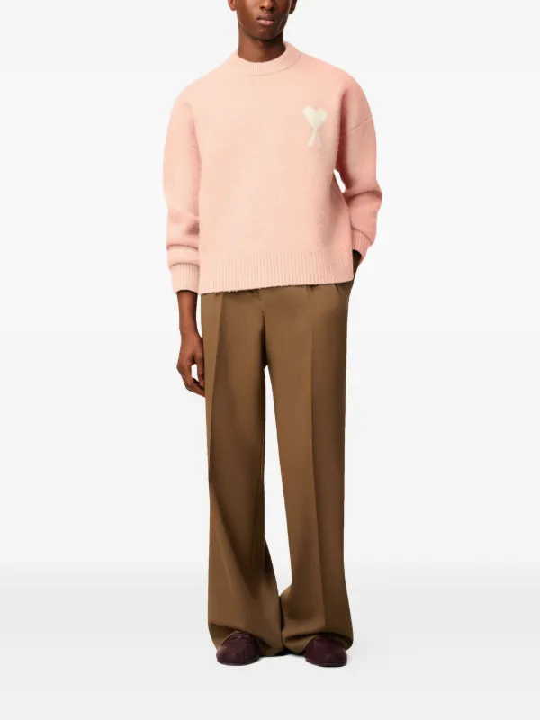 AMI PARIS DE COEUR クルーネックセーター ピンク AMI Paris Ami De Coeur クルーネックセーター | ピンク | FARFETCH JP